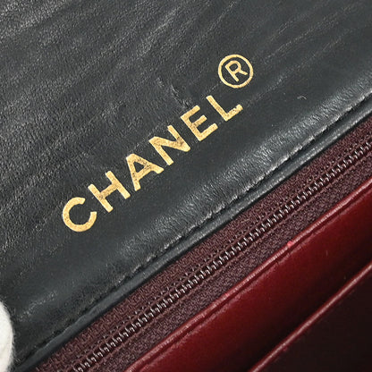 Chanel 1989-1991 Black Lambskin Mini Classic Square Flap Shoulder Bag 17