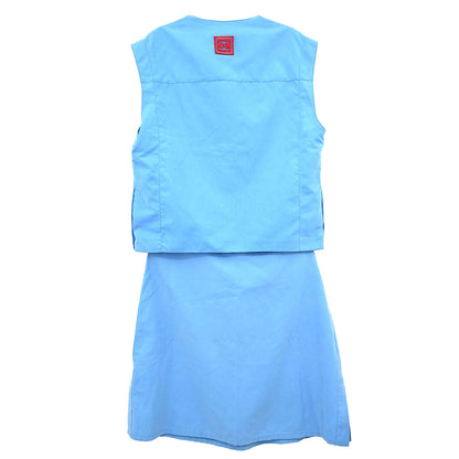 Chanel 2002 Setup Suit Sport Line Jacket Skirt Blue #38
