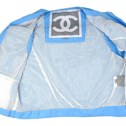 Chanel 2002 Setup Suit Sport Line Jacket Skirt Blue #38