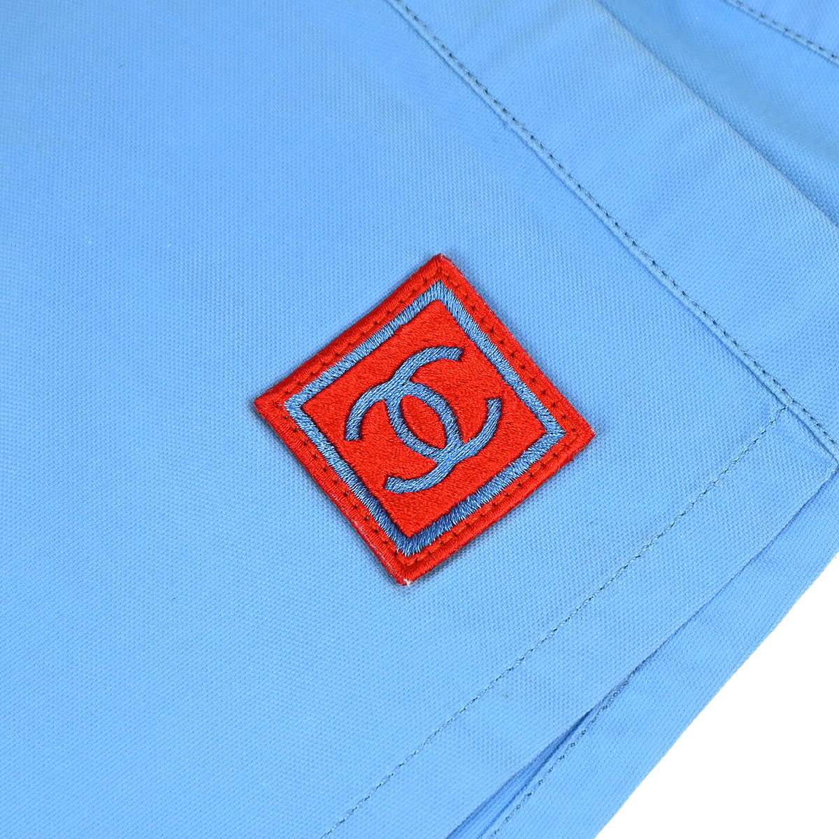 Chanel 2002 Setup Suit Sport Line Jacket Skirt Blue #38