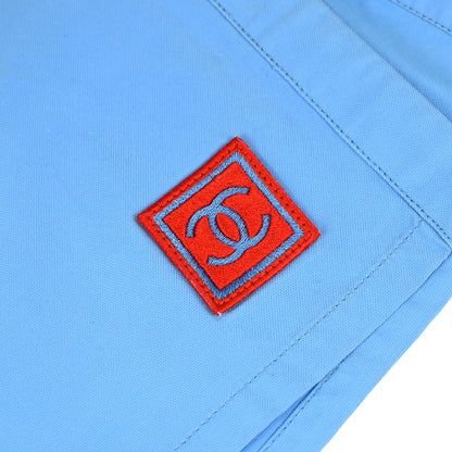 Chanel 2002 Setup Suit Sport Line Jacket Skirt Blue #38