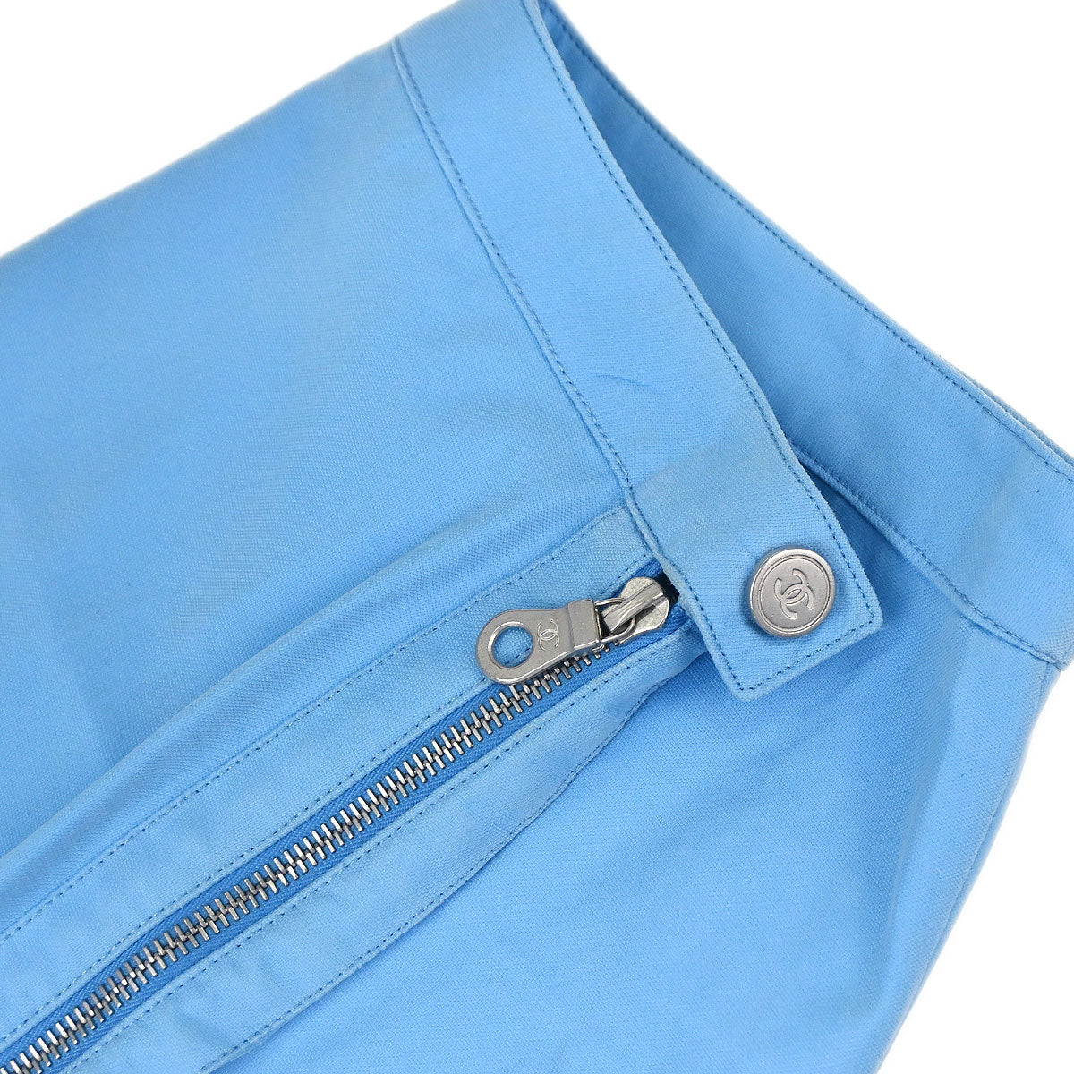 Chanel 2002 Setup Suit Sport Line Jacket Skirt Blue #38