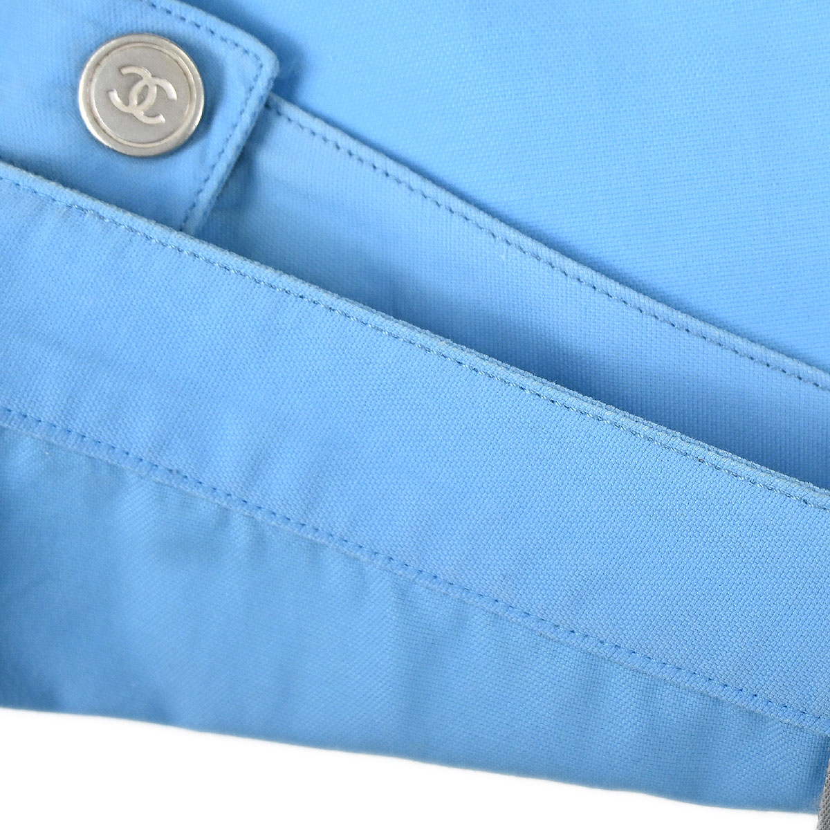 Chanel 2002 Setup Suit Sport Line Jacket Skirt Blue #38