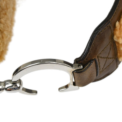 Christian Dior Brown Shearling Lambskin Saddle Handbag