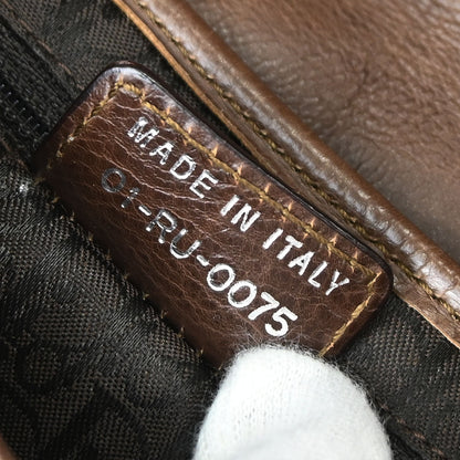 Christian Dior Brown Shearling Lambskin Saddle Handbag