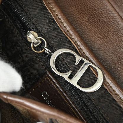 Christian Dior Brown Shearling Lambskin Saddle Handbag