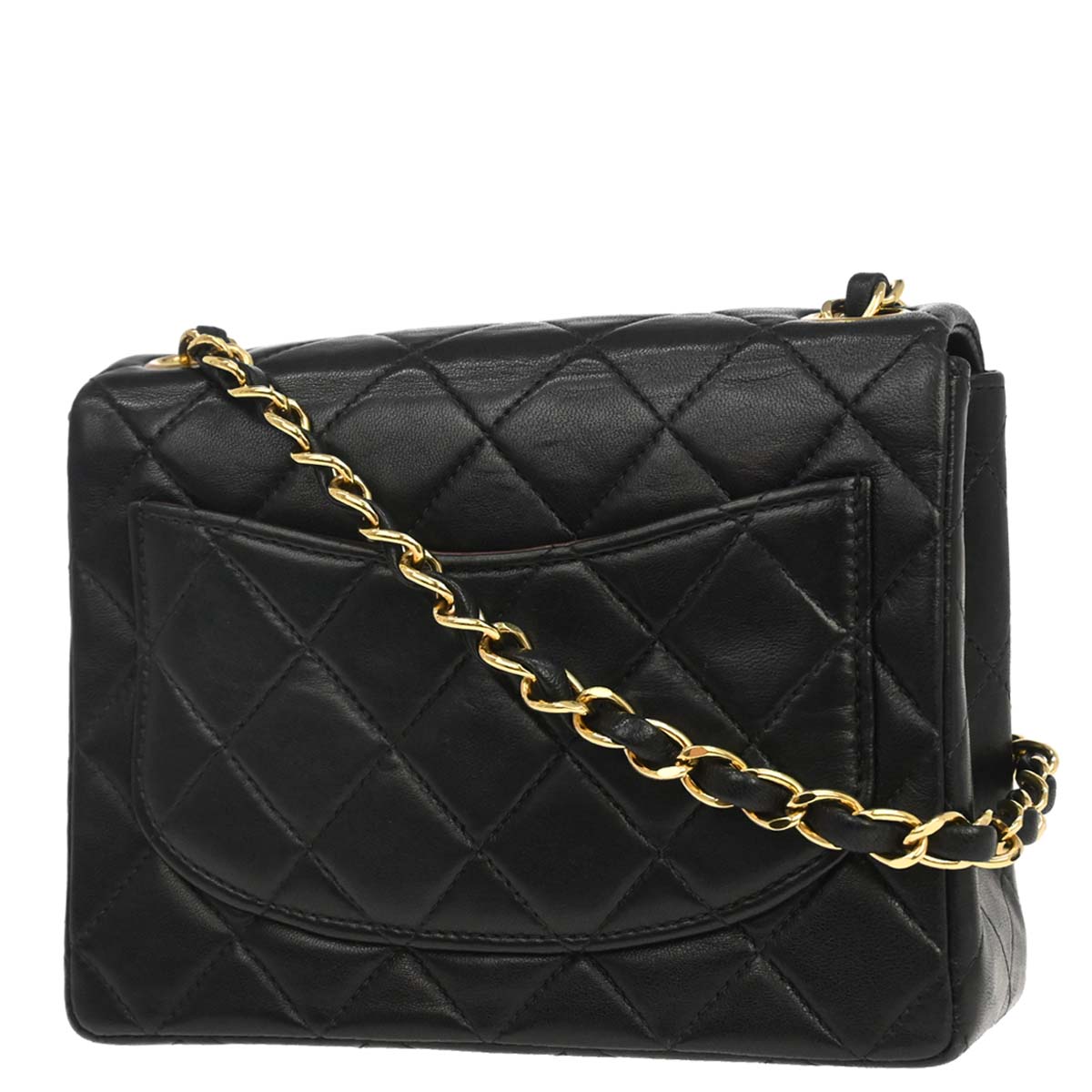 Chanel 1997-1999 Black Lambskin Mini Classic Square Flap Shoulder Bag 17