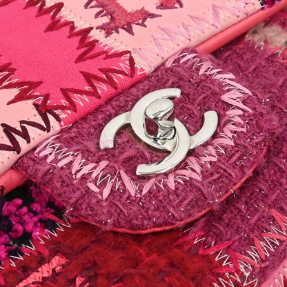 Chanel 2017 Pink Tweed Patchwork Shoulder Bag