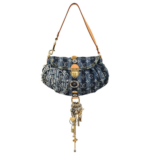 Louis Vuitton Blue Monogram Denim Mini Pleaty Raye Handbag M95332