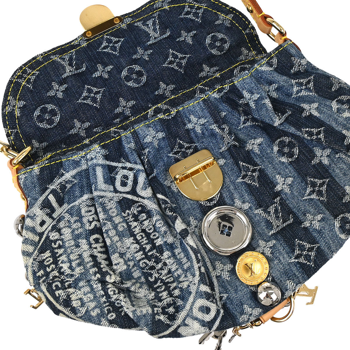 Louis Vuitton Blue Monogram Denim Mini Pleaty Raye Handbag M95332