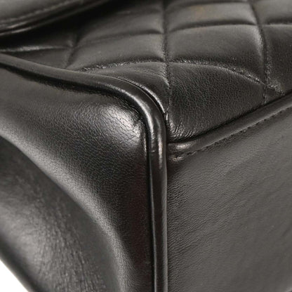 Chanel 1996-1997 Black Lambskin Straight Flap Handbag