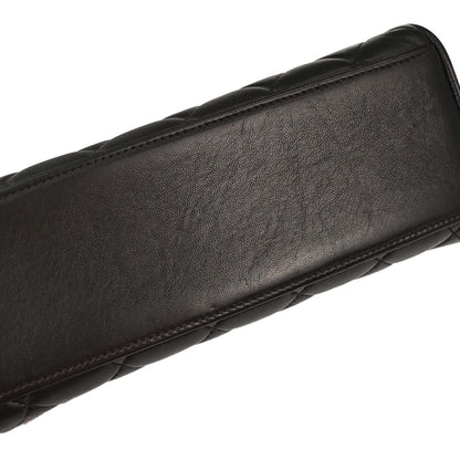 Chanel 1996-1997 Black Lambskin Straight Flap Handbag