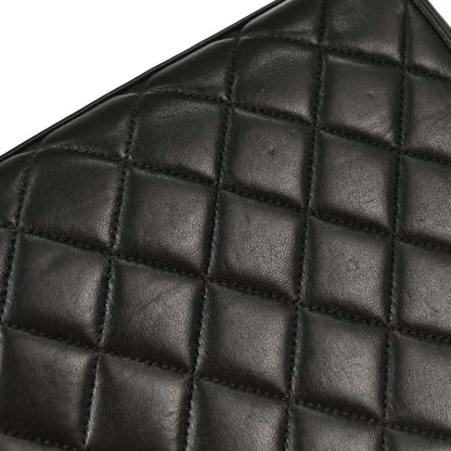 Chanel 1996-1997 Black Lambskin Straight Flap Handbag
