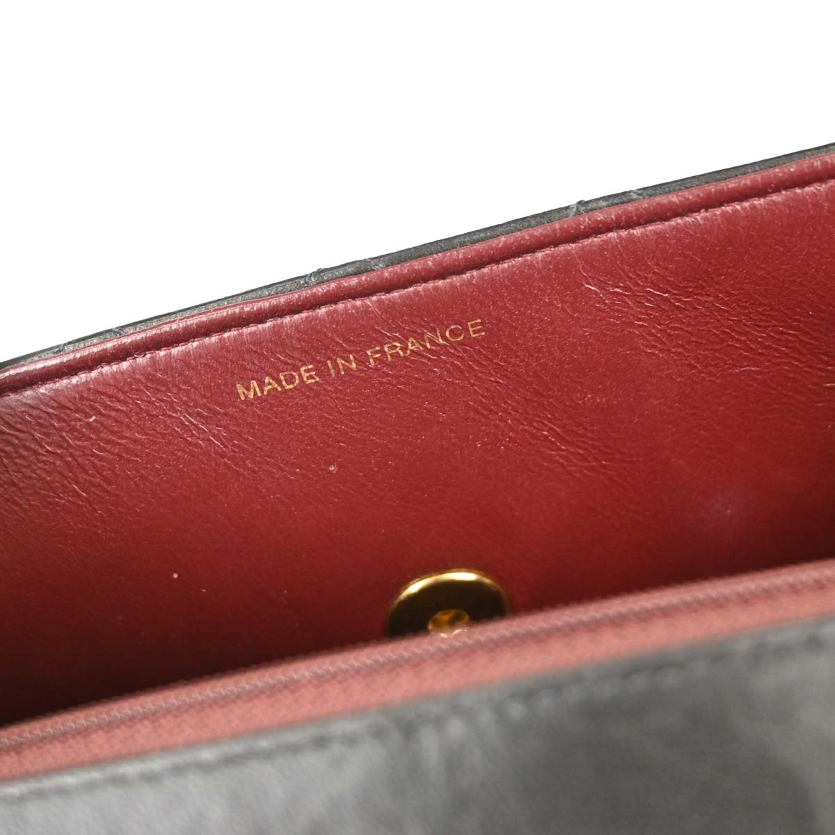Chanel 1996-1997 Black Lambskin Straight Flap Handbag