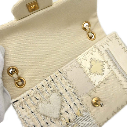 Chanel Ivory Tweed Patchwork Shoulder Bag