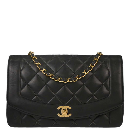 Chanel Black Lambskin Medium Diana Shoulder Bag