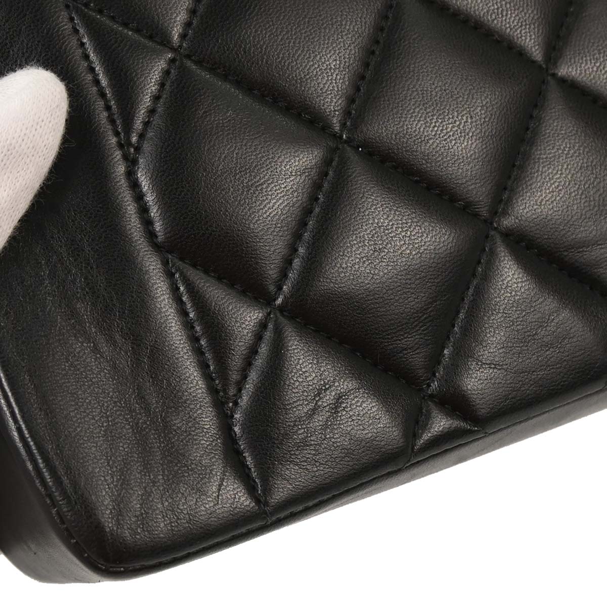 Chanel 1991-1994 Black Lambskin Medium Diana Shoulder Bag