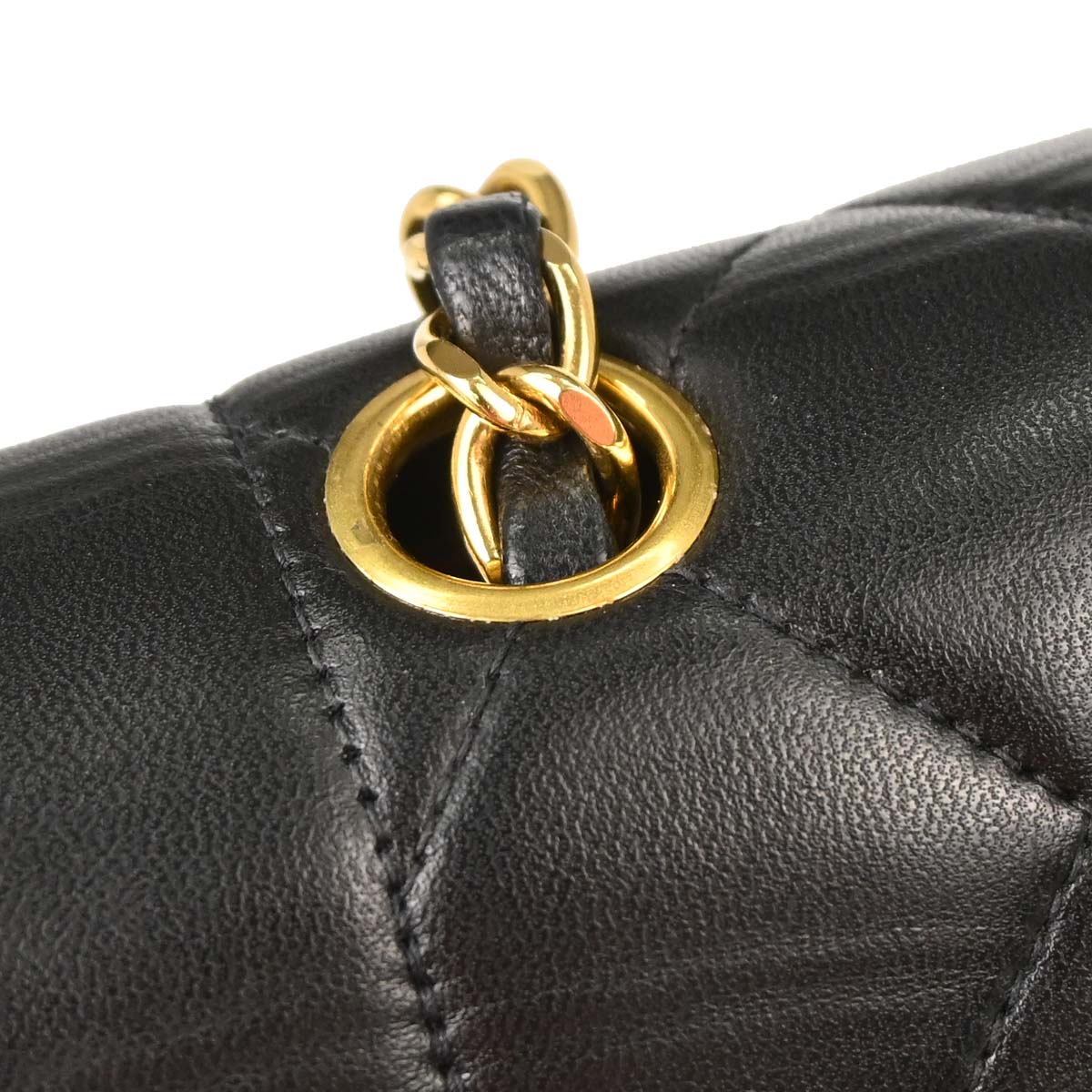 Chanel 1991-1994 Black Lambskin Medium Diana Shoulder Bag