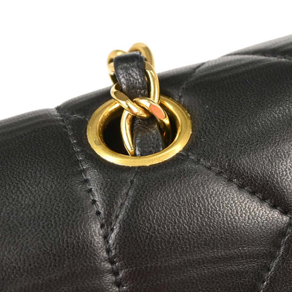 Chanel 1991-1994 Black Lambskin Medium Diana Shoulder Bag
