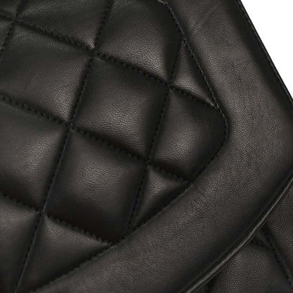 Chanel 1991-1994 Black Lambskin Medium Diana Shoulder Bag