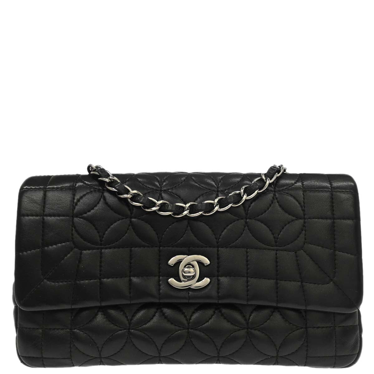 Chanel Black Lambskin Lady Graphic Flap Shoulder Bag