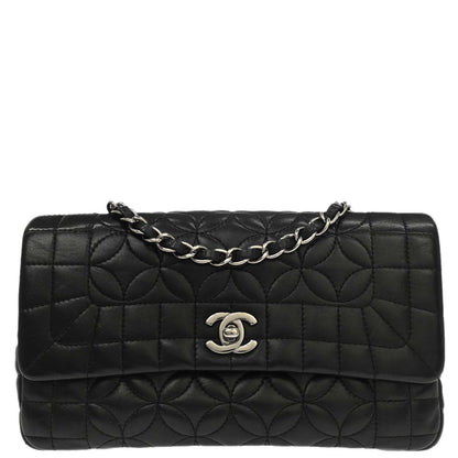 Chanel Black Lambskin Lady Graphic Flap Shoulder Bag