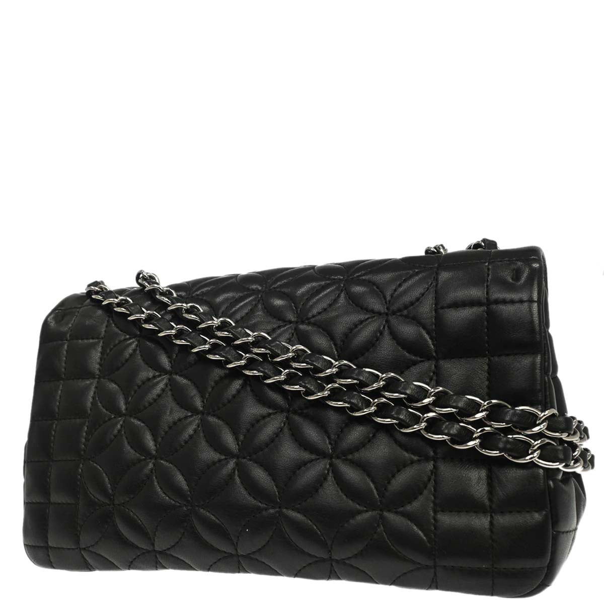 Chanel Black Lambskin Lady Graphic Flap Shoulder Bag