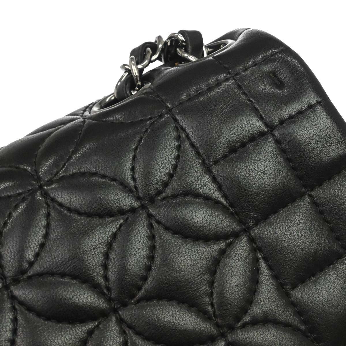 Chanel Black Lambskin Lady Graphic Flap Shoulder Bag