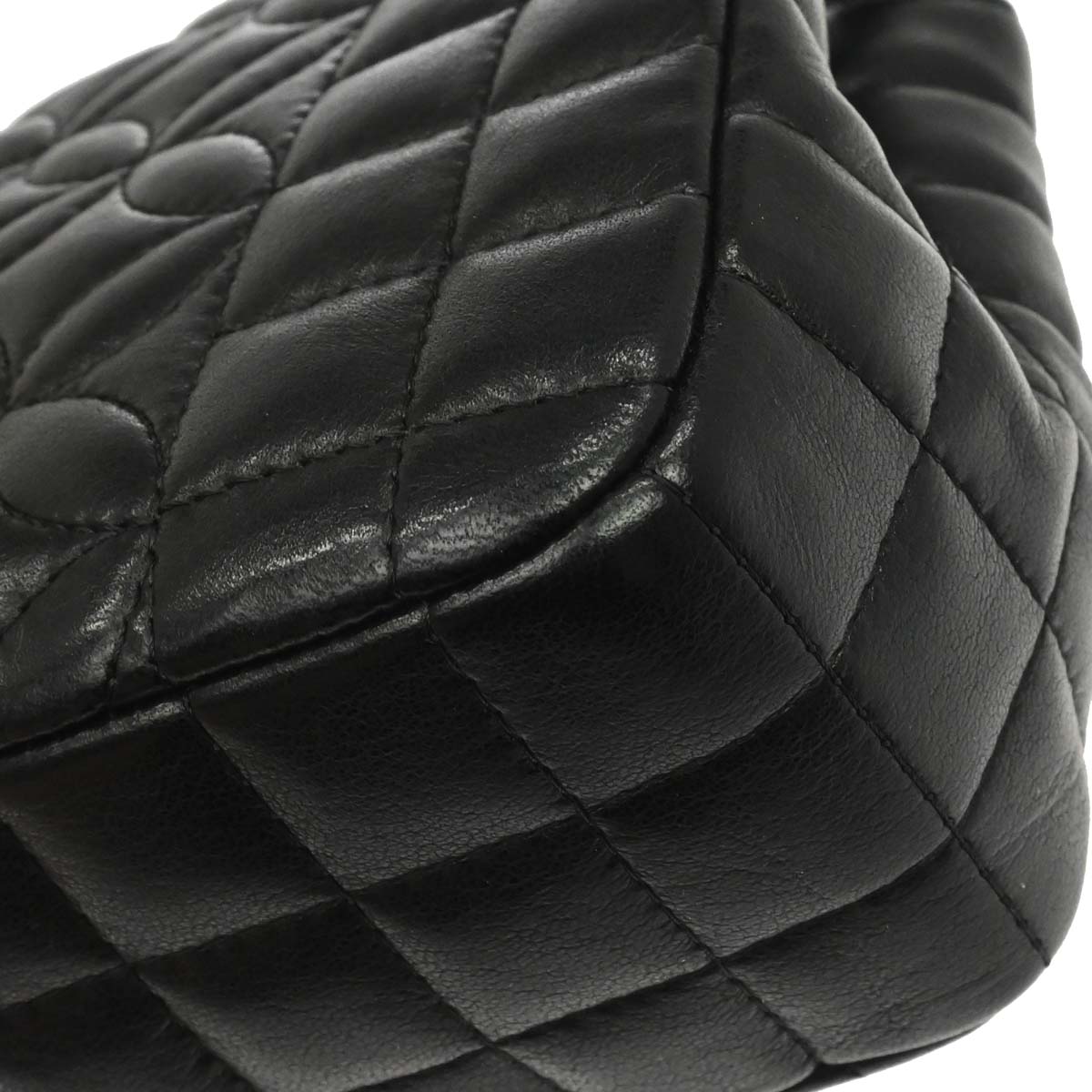 Chanel Black Lambskin Lady Graphic Flap Shoulder Bag