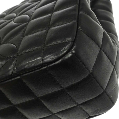 Chanel Black Lambskin Lady Graphic Flap Shoulder Bag