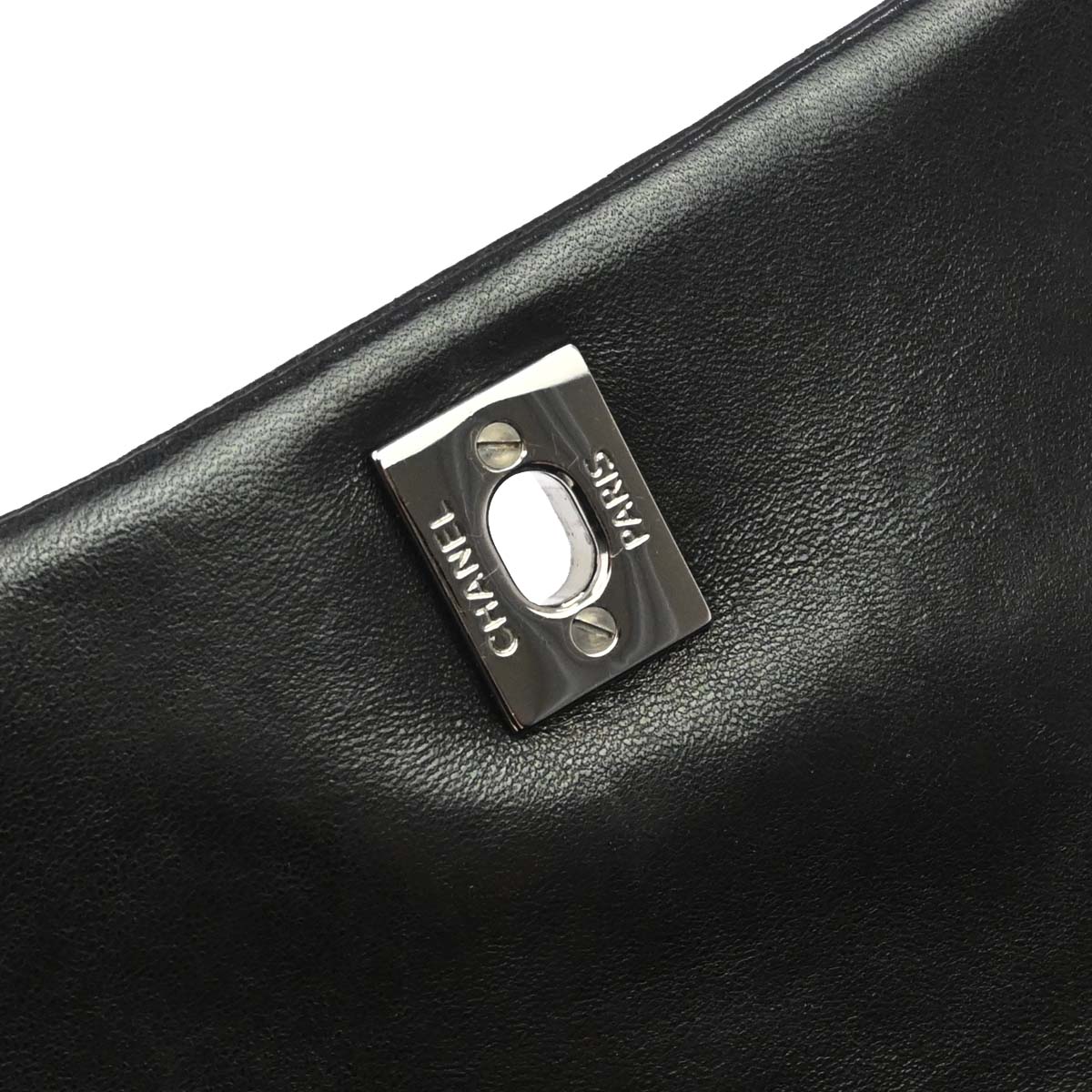 Chanel Black Lambskin Lady Graphic Flap Shoulder Bag