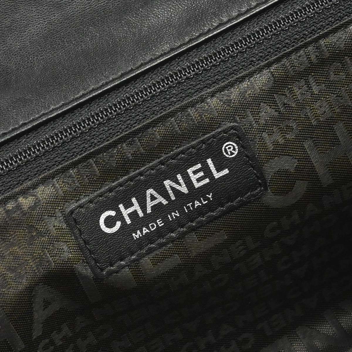 Chanel Black Lambskin Lady Graphic Flap Shoulder Bag