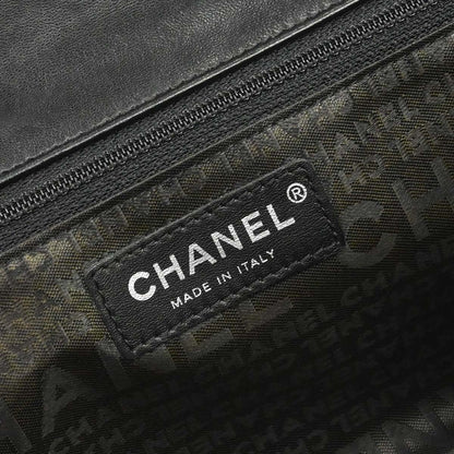 Chanel Black Lambskin Lady Graphic Flap Shoulder Bag
