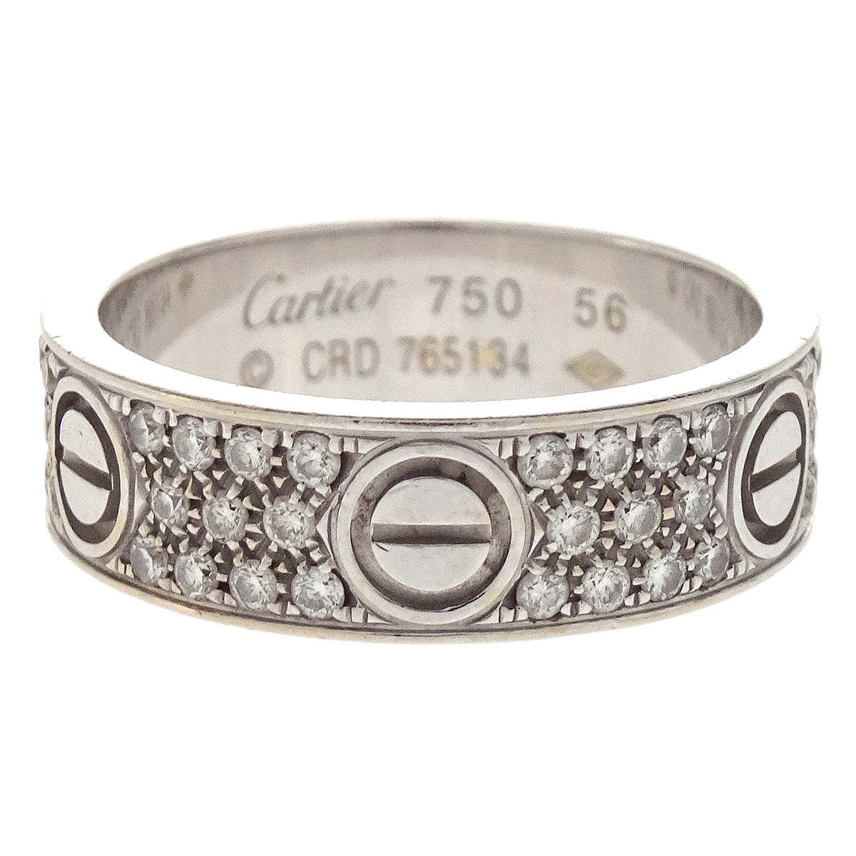 Cartier Love Ring Pave Diamond 750 CRD765134 #56 #55 Jewelry