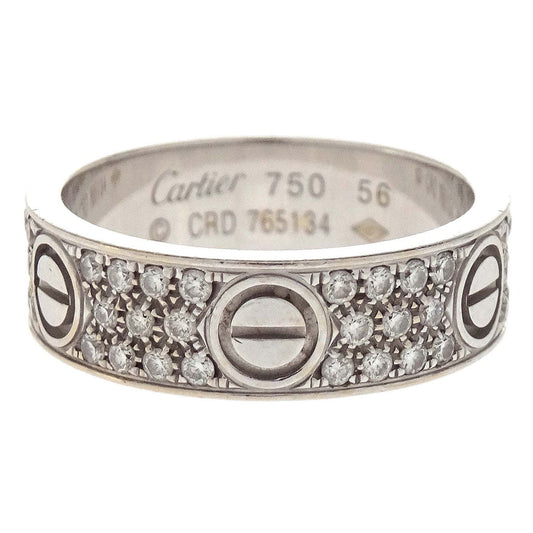 Cartier Love Ring Pave Diamond 750 CRD765134 #56 #55 Jewelry