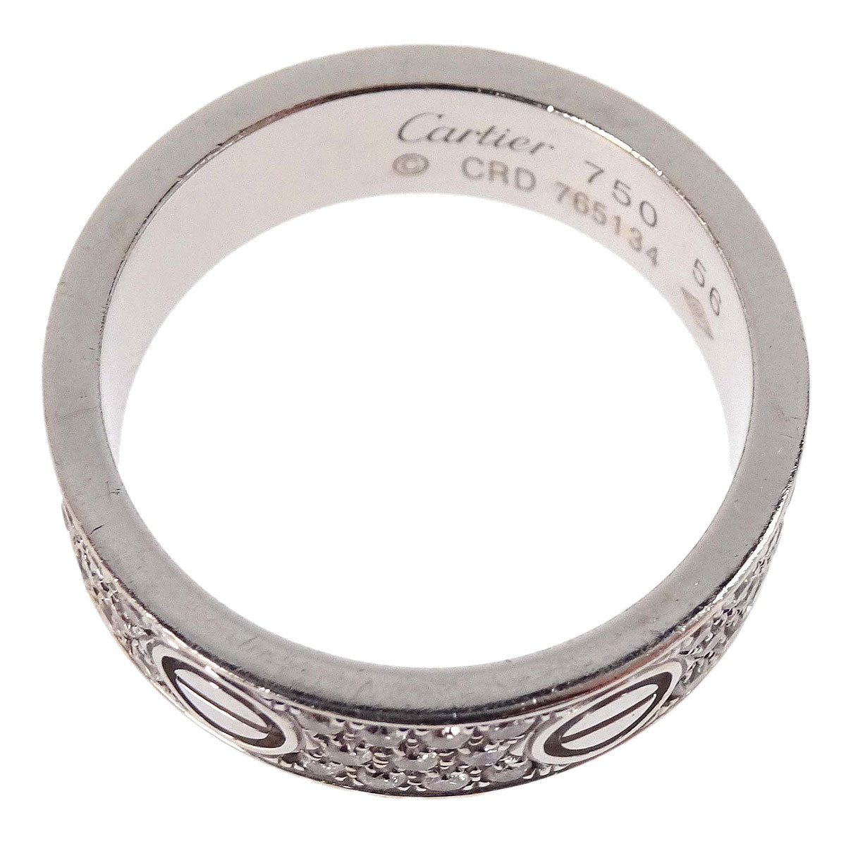 Cartier Love Ring Pave Diamond 750 CRD765134 #56 #55 Jewelry
