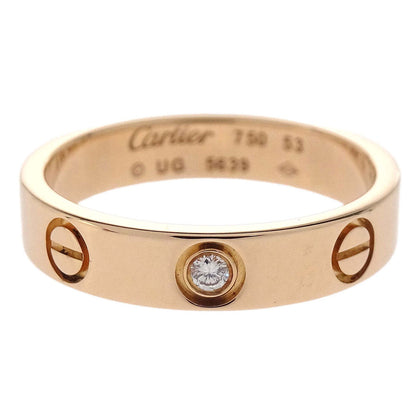 Cartier Mini Love Ring 750 UG5639 Diamond #53 #52 Jewelry