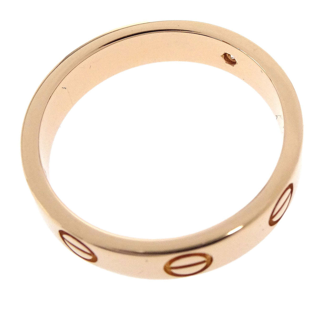 Cartier Mini Love Ring 750 UG5639 Diamond #53 #52 Jewelry