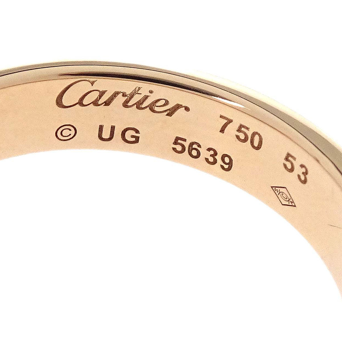 Cartier Mini Love Ring 750 UG5639 Diamond #53 #52 Jewelry