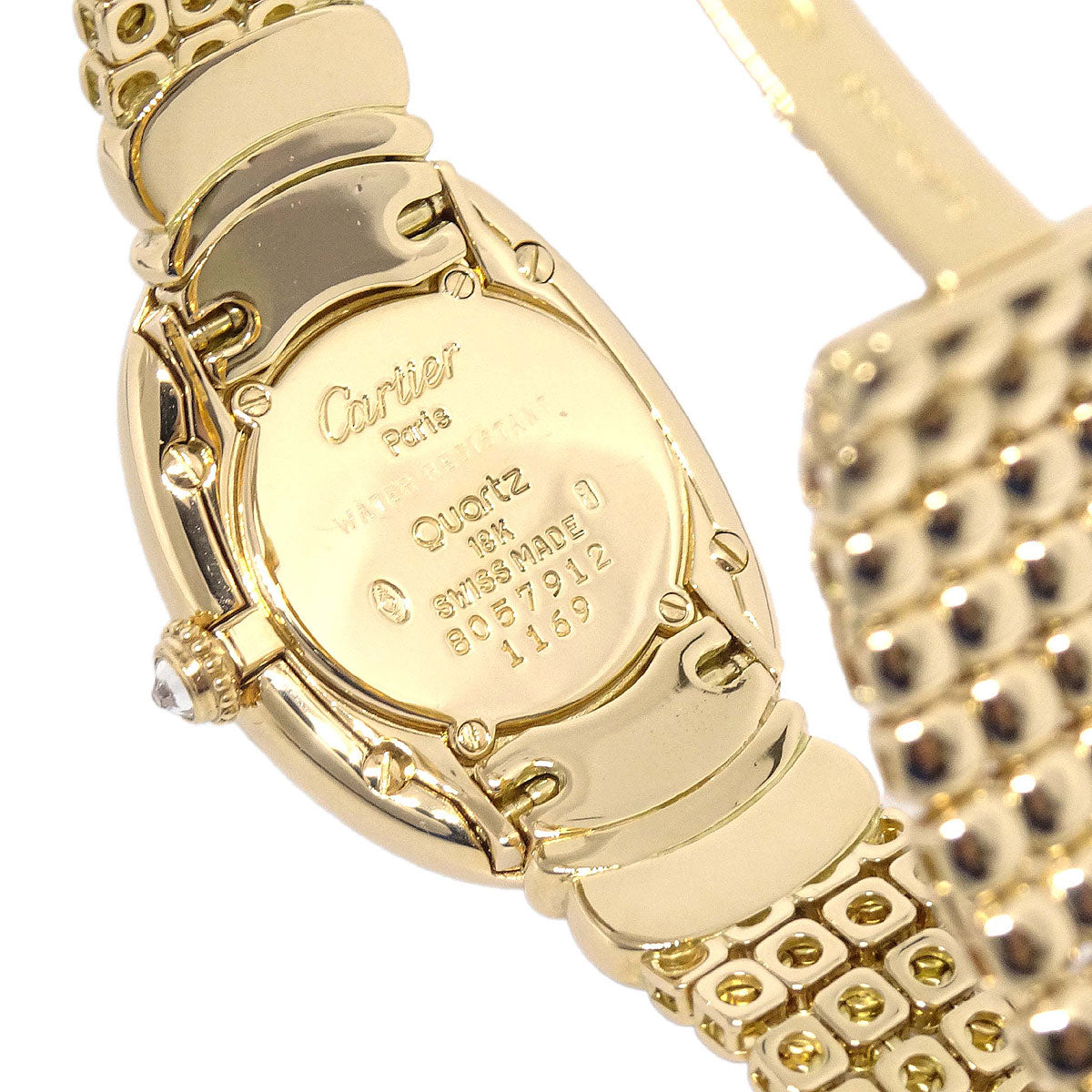 Cartier Baignoire Ref.8057912 Quartz Watch 18KYG Diamond Ruby