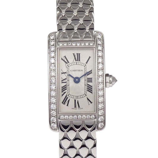 Cartier Tank American Mini 15mm Ref.3672 Quartz Watch 18KWG Diamond