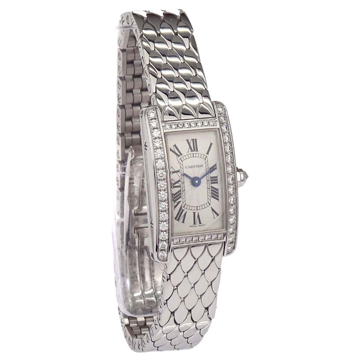 Cartier Tank American Mini 15mm Ref.3672 Quartz Watch 18KWG Diamond