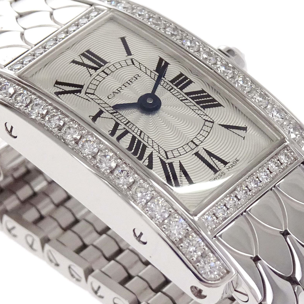 Cartier Tank American Mini 15mm Ref.3672 Quartz Watch 18KWG Diamond