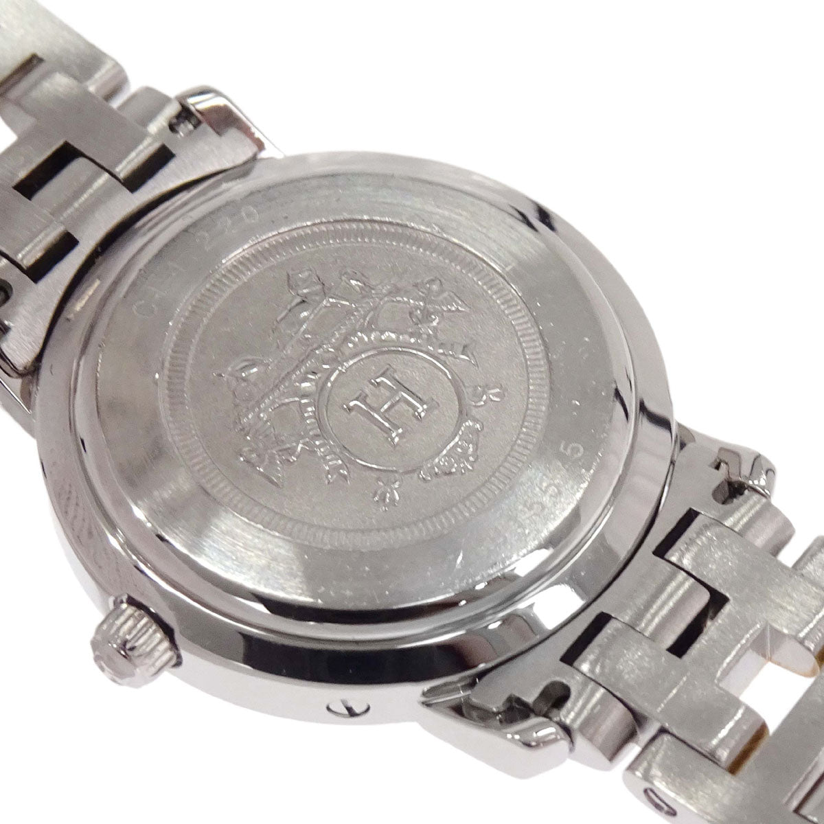 Hermes Ref.CL4.220 Clipper Date 24mm Quartz Watch SS Gold Plated
