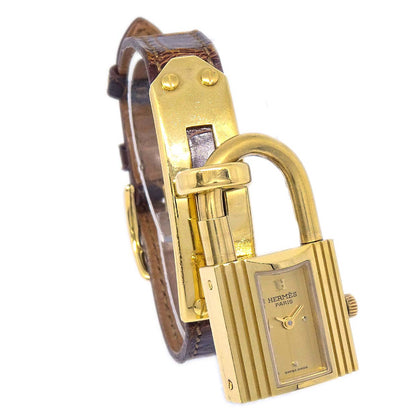 Hermes * Kelly Watch Quartz Watch Brown Crocodile ◯W