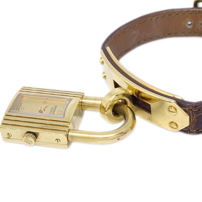Hermes * Kelly Watch Quartz Watch Brown Crocodile ◯W