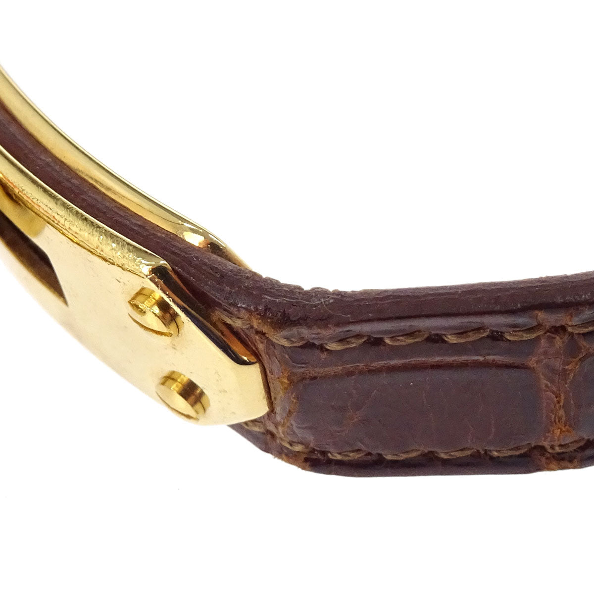 Hermes * Kelly Watch Quartz Watch Brown Crocodile ◯W