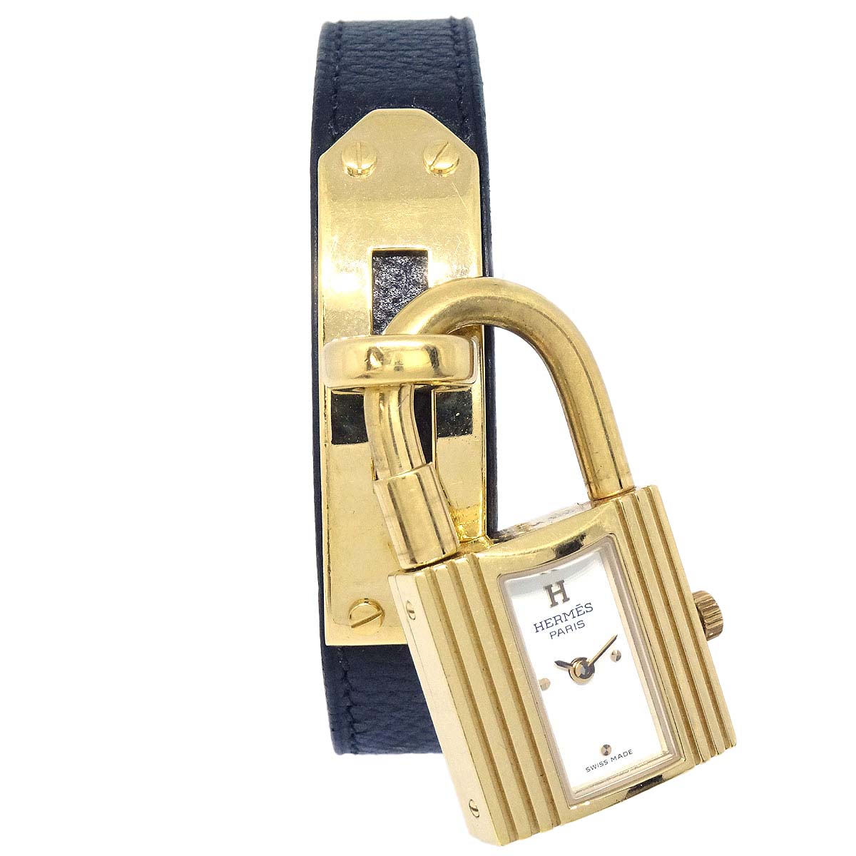 Hermes Kelly Watch Quartz Watch Black Courchevel ◯Z