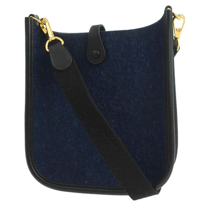 Hermes Blue Nuit Black Swift Feutre Evelyne TPM Shoulder Bag
