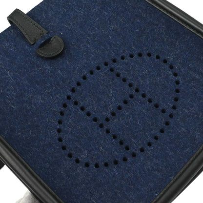 Hermes Blue Nuit Black Swift Feutre Evelyne TPM Shoulder Bag